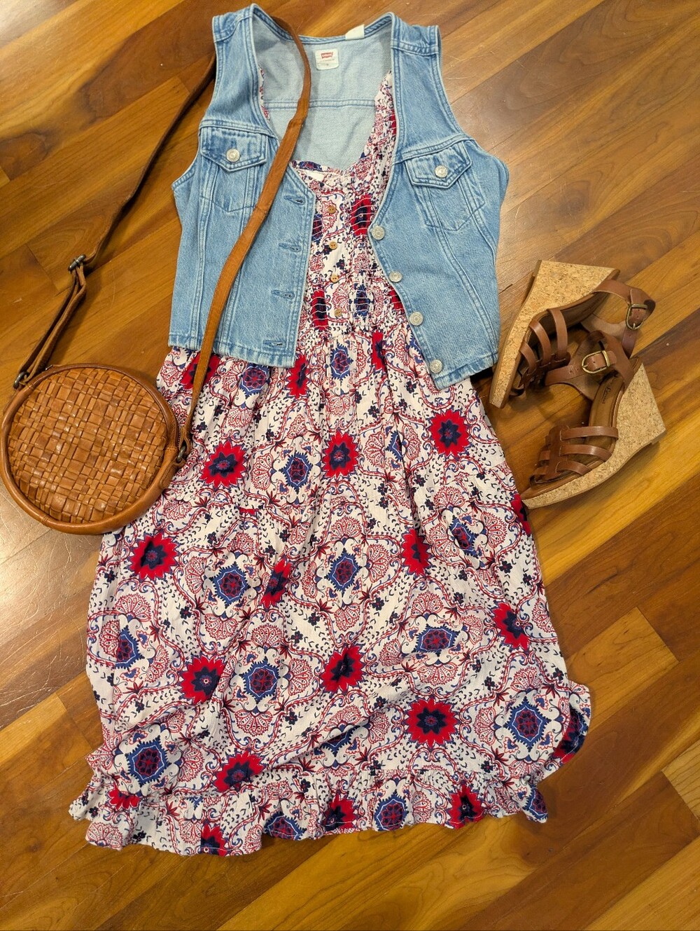 Sleeveless Boho Midi Dress